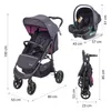 BabyGo Kombikinderwagen Style 3in1, rosa Produktbild-Vorschau 7