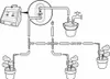 Diagram showing a water pump system for plants. Voir les images du produit