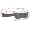10-tlg. Garten-Sofagarnitur mit Kissen Schwarz Poly Rattan Produktbild-Vorschau 7