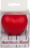 A red heart-shaped stress ball in its packaging. Produktbild-Vorschau