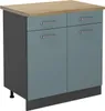 Küchenunterschrank Vicco R-Line Blau-Grau 80 cm , AP Eiche, Produktbild-Vorschau 1
