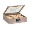 ZELLER Úložný box na čajové sáčky dřevěný 24x24x8cm Náhled obrázku produktu 2