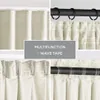 A collage of four images showing different ways to hang and pleat curtains using a multifunctional wave tape. Podgląd zdjęcia produktu