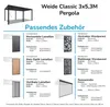 Weide Classic Pergola Aluminium 3x5,3m mit Lamellendach Produktbild-Vorschau 11