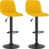 Two yellow bar stools with black bases are shown against a white background. Voir les images du produit