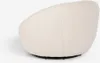 A close-up side view of a white bouclé armchair on a white background. Produktbild-Vorschau