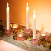 Kerzenständer Glas 3er Set Rosa Stabkerzen Teelichter Produktbild-Vorschau 6