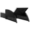vidaXL Sonnenliege mit Cremeweißer Auflage Poly Rattan Produktbild-Vorschau 4