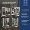 A collage of wardrobe images and marketing text highlighting product features. Produktbild-Vorschau