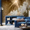 Vlies Fototapete - Golden Milky Way 350x245 cm Blumen Produktbild-Vorschau 1