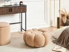 BELIANI Puf okrągły jasny brąz materiał boucle ø 60 x 27 cm Podgląd zdjęcia produktu 2