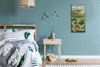 Wohnzimmer-Bild Leinwand Uhr 30x60 Malerei Wald Bäume Produktbild-Vorschau 4