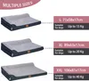 A size chart showing different sizes of dog beds with their corresponding dimensions and weight capacities. Produktbild-Vorschau
