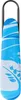 A sleeve ironing board with a blue and white wave pattern and a metal handle. Produktbild-Vorschau