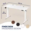 CASARIA® Bureau électrique réglable en hauteur blanc 160 x Voir les images du produit 3