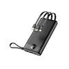 A black power bank with integrated charging cables is shown against a white background. Anteprima dell’immagine prodotto