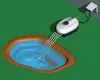 An air pump is shown aerating a pond. Produktbild-Vorschau