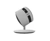 A white desktop fan on a white background, viewed from the side. Produktbild-Vorschau