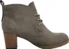 A side view of a single brown and gray women's boot. Voir les images du produit
