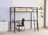 Letto a soppalco con scrivania "Ethan" - 90 x 190 cm - Nero Anteprima dell’immagine prodotto 2