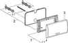 An exploded view diagram showing the assembly of a toilet cistern flush plate. Anteprima dell’immagine prodotto