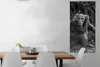 MuchoWow® Poster Tierprofil sitzender Schimpanse in schwarz Produktbild-Vorschau 2
