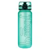 A green water bottle with a black and green lid, standing upright against a white background. Produktbild-Vorschau
