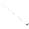 A hand holding a long, thin, silver telescopic flagpole. Podgląd zdjęcia produktu
