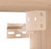 A close-up view of a white metal bracket attached to a wooden surface, likely part of a furniture assembly. Produktbild-Vorschau