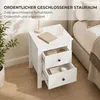 Mesa de noche moderna HOMCOM con 2 cajones, mesa auxiliar, Vista previa de la imagen del producto 4