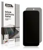 A product package for a screen protector and the screen protector itself placed on a dark surface. Produktbild-Vorschau