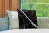 MuchoWow® Outdoor Kissen - Marmor - Schwarz - Weiß - Muster Produktbild-Vorschau 3