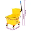 vidaXL Secchio per mop con pressa e rotelle Giallo 36 L in Anteprima dell’immagine prodotto 8