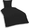 Uni Bettwäsche 135x200 cm schwarz Einfarbig Mikrofaser Produktbild-Vorschau 1