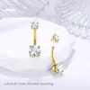 Piercing do pępka złoto 925 srebro cyrkonia tytanowa 14G Podgląd zdjęcia produktu 5