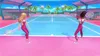 Two Barbie dolls playing tennis on a bright, colorful tennis court. Náhled obrázku produktu