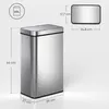 HOMCOM Odpadkový koš se senzorem, 60 l, nerezová ocel, Náhled obrázku produktu 3