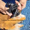 A close-up of a dog's hind legs being fitted with a mobility aid, with hands adjusting a buckle. Produktbild-Vorschau