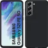 A black phone case is shown next to a smartphone. Produktbild-Vorschau
