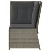 ZMH Garten-Ecksofa mit Kissen Grau Poly Rattan Produktbild-Vorschau 4
