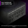 A close-up view of the rear panel of a computer power supply unit, showcasing its modular ports and labels. Produktbild-Vorschau