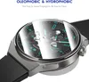 Close-up of a smartwatch screen protector with water droplets on it, highlighting its hydrophobic properties. Produktbild-Vorschau