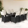 The Living Store 9-tlg. Garten-Essgruppe mit Kissen Schwarz Produktbild-Vorschau 2