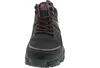 A front view of a black and burgundy hiking boot. Produktbild-Vorschau