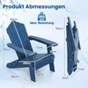 COSTWAY Adirondack Stuhl Gartensessel klappbar wetterfest, Produktbild-Vorschau 7