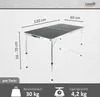 Höhenverstellbarer Klapptisch, schwarz, Campingtisch 120 x Produktbild-Vorschau 3