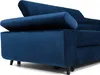 A close-up view of a blue velvet sofa. Náhled obrázku produktu