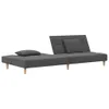 vidaXL Schlafsofa 2-Sitzer mit 2 Kissen Hellgrau Stoff Produktbild-Vorschau 4