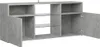 A gray TV cabinet with open doors and shelves. Anteprima dell’immagine prodotto