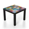 DEQORI Couchtisch 55x55 cm Schwarz 'Buntes Holzmosaik' Glas Produktbild-Vorschau 2